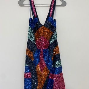 Maya Tall all over sequin contrast mini dress